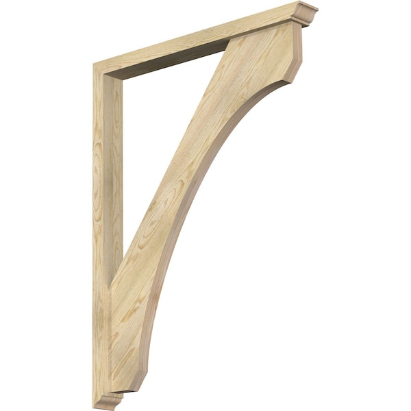 Ekena Millwork Legacy Traditional Rough Sawn Bracket w/ Offset Brace, Douglas Fir, 4"W x 36"D x 48"H BKT0402X36X48LEC01RDF - main